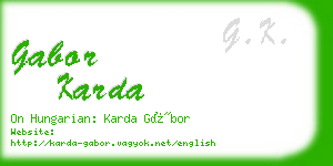 gabor karda business card